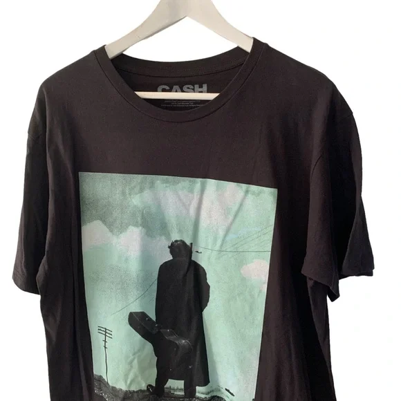 Johnny Cash Band T Shirt Black and Green Cotton Festival Streetwear NEW - Picture 3 of 10